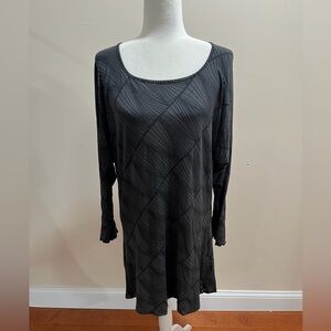 Marimekko Mika Piirainen Gray Black Viscose Blend Long Sleeve Dress Sz. L
